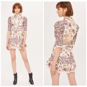 House of Chic Floral Lace-Up Back Dress Size Small